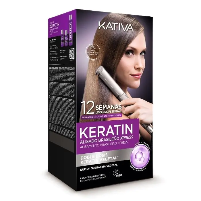 Kativa Kit Alisado Brasileño Vegano Xpress Doble Keratina 50/30/150ml