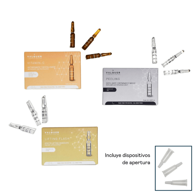 Pack ampollas Lifting Flash + Vitamina C + Peeling - 3 x 5 x 2 ml