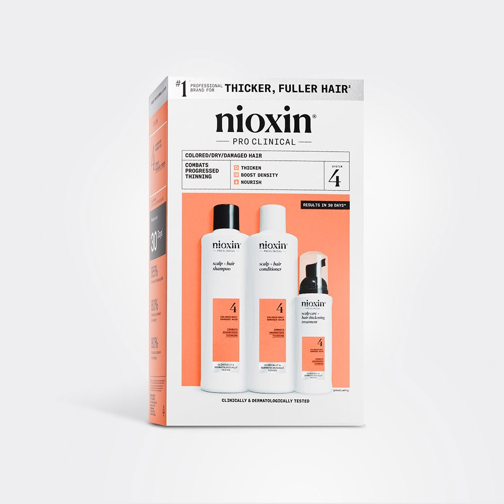 Nioxin pro clinical system #4 tratamiento para cabello teñido seco y debilitado