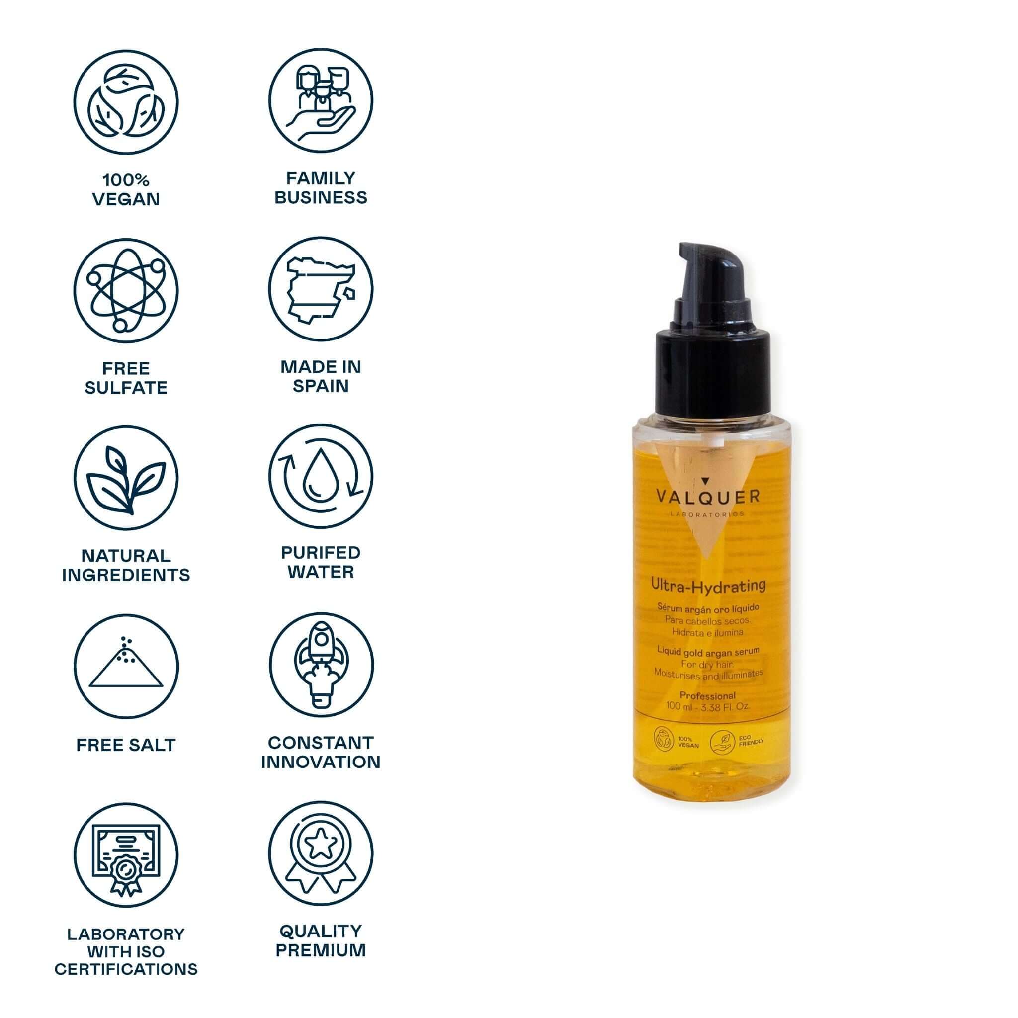 Sérum con Aceite de Argán y Oro Líquido - 100 ml