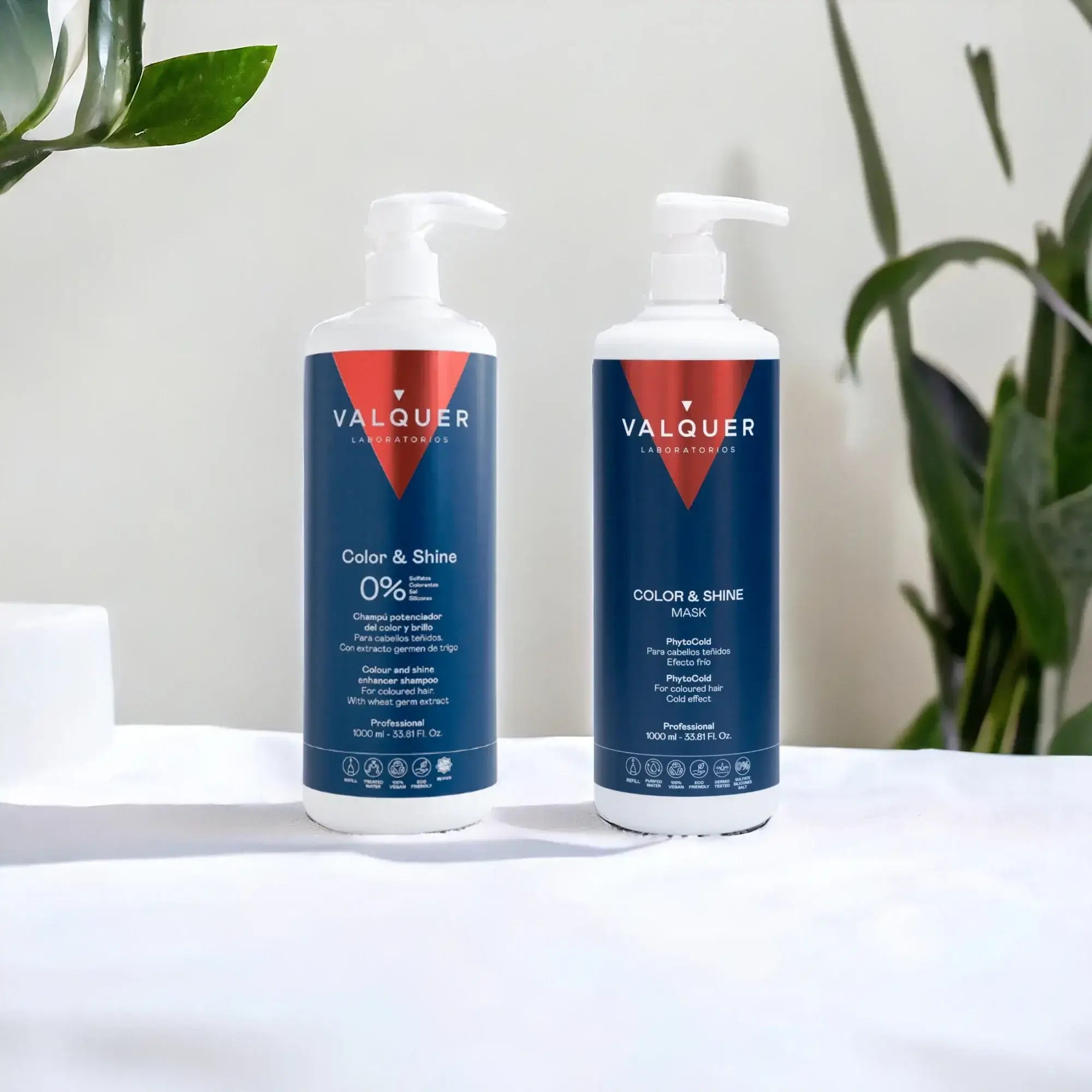 Pack Potenciador Color y Brillo para Cabellos Teñidos - Champú y Mascarilla - 1000 ml + 975 ml