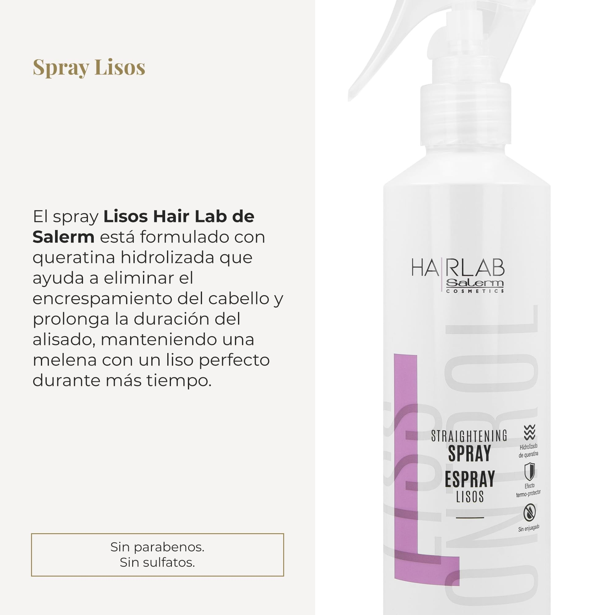 Salerm cosmetics espray lisos con hidrolizado de queratina 250ml