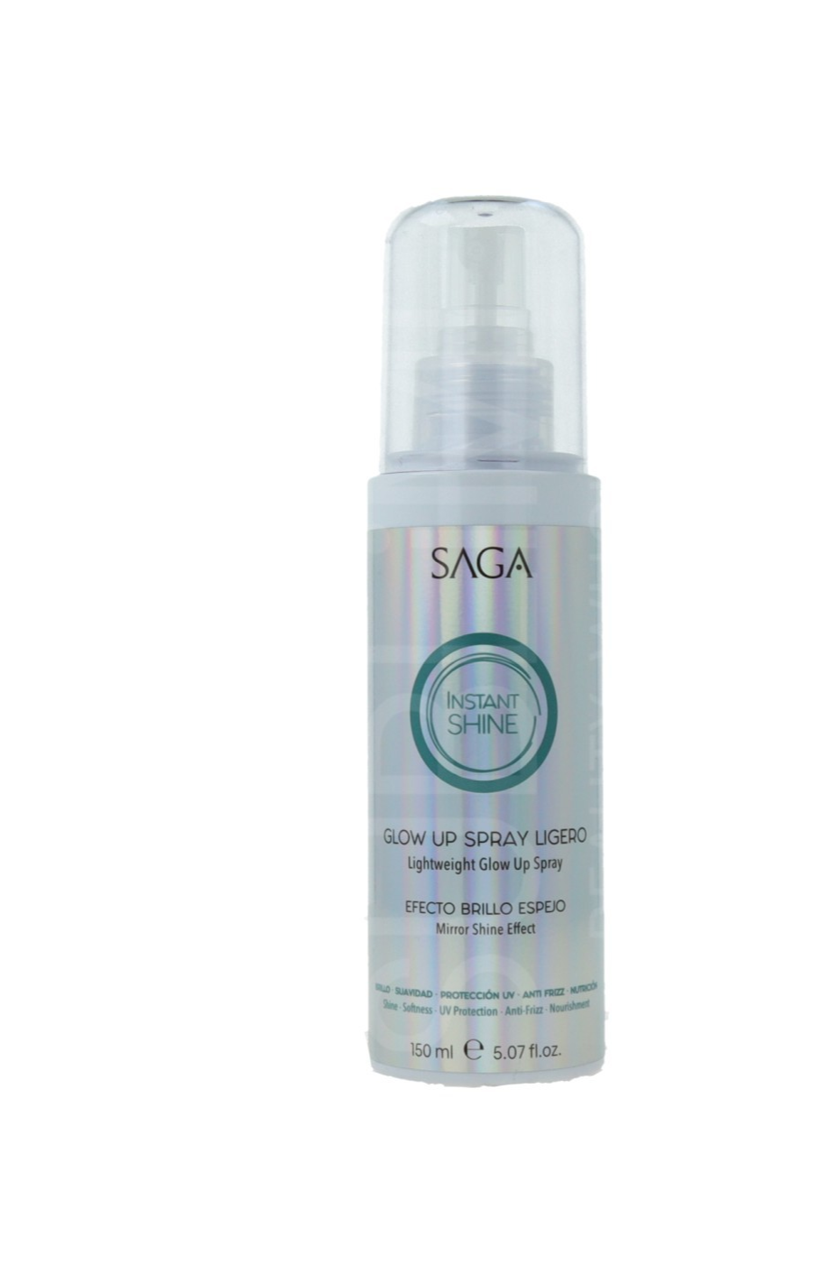 Saga pro instant shine glow up spray ligero efecto brillo espejo 150ml