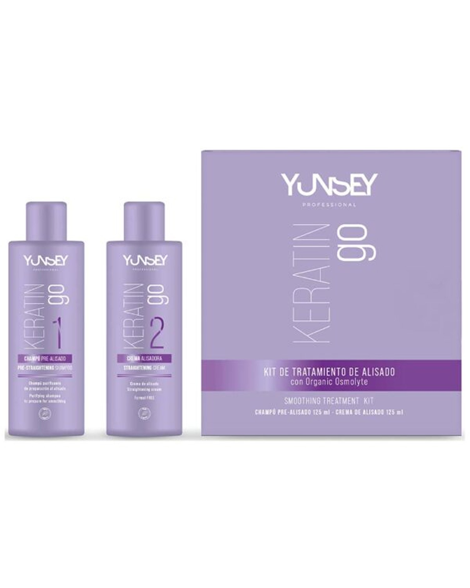 YUNSEY keratin go kit de tratamiento de alisado 2x125ml