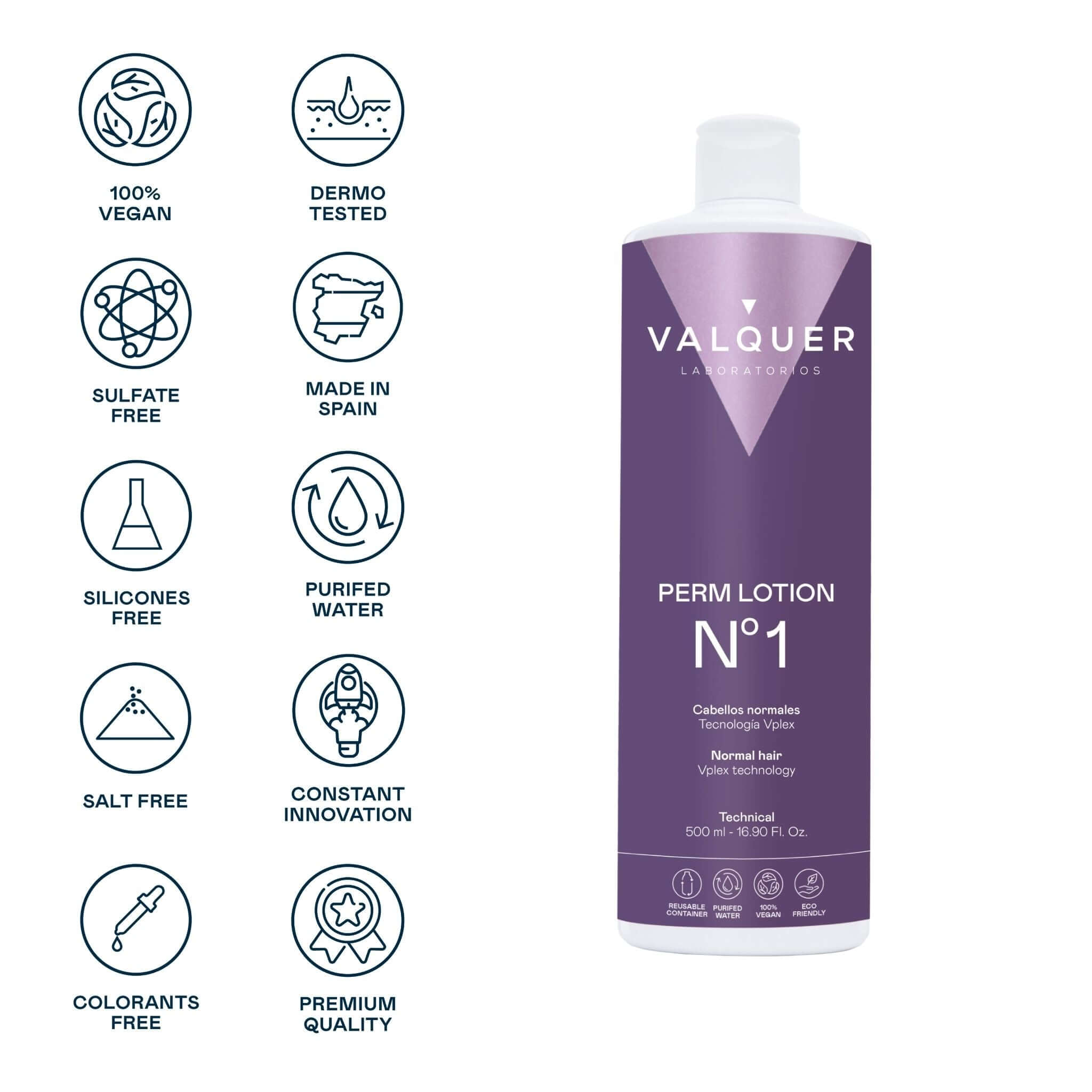 Líquido para permanente Nº1 (Normales) - 500 ml