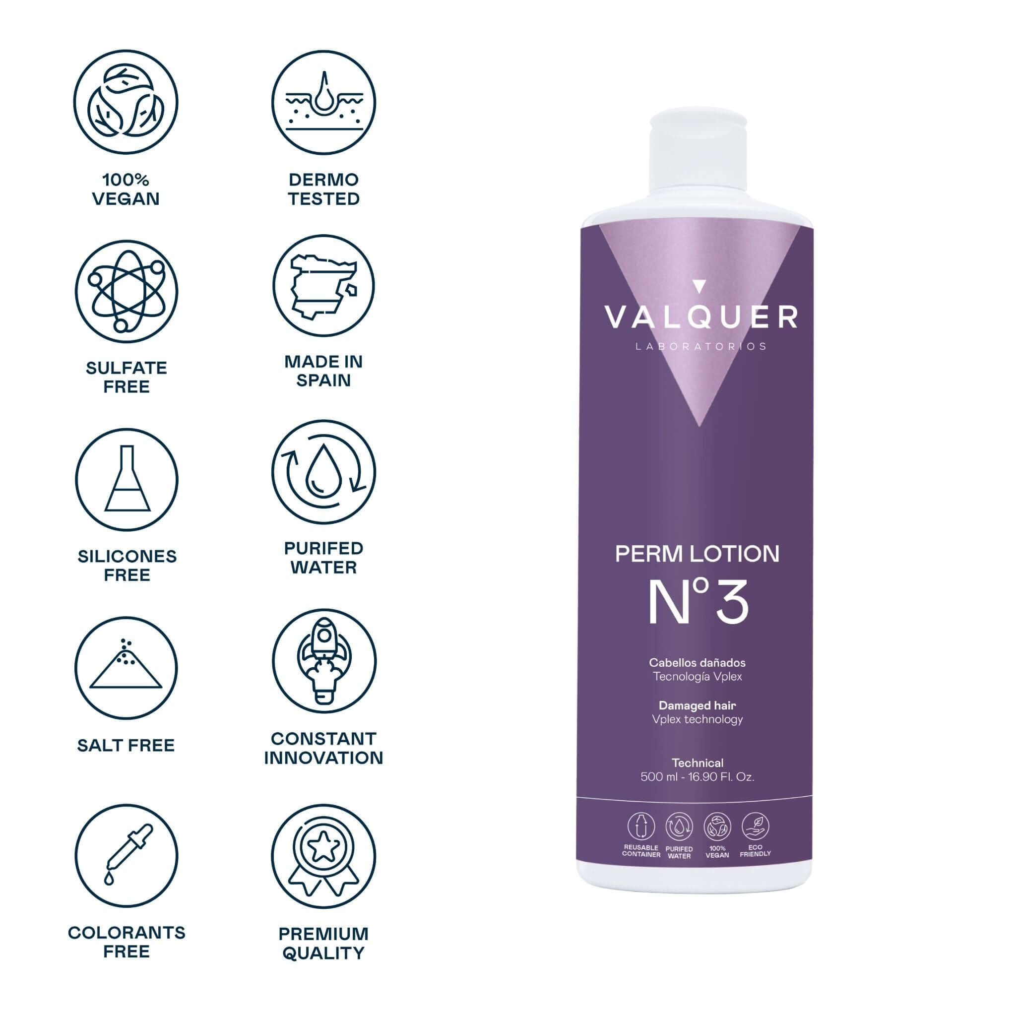 Líquido para permanente Nº3 (Estropeados) - 500 ml
