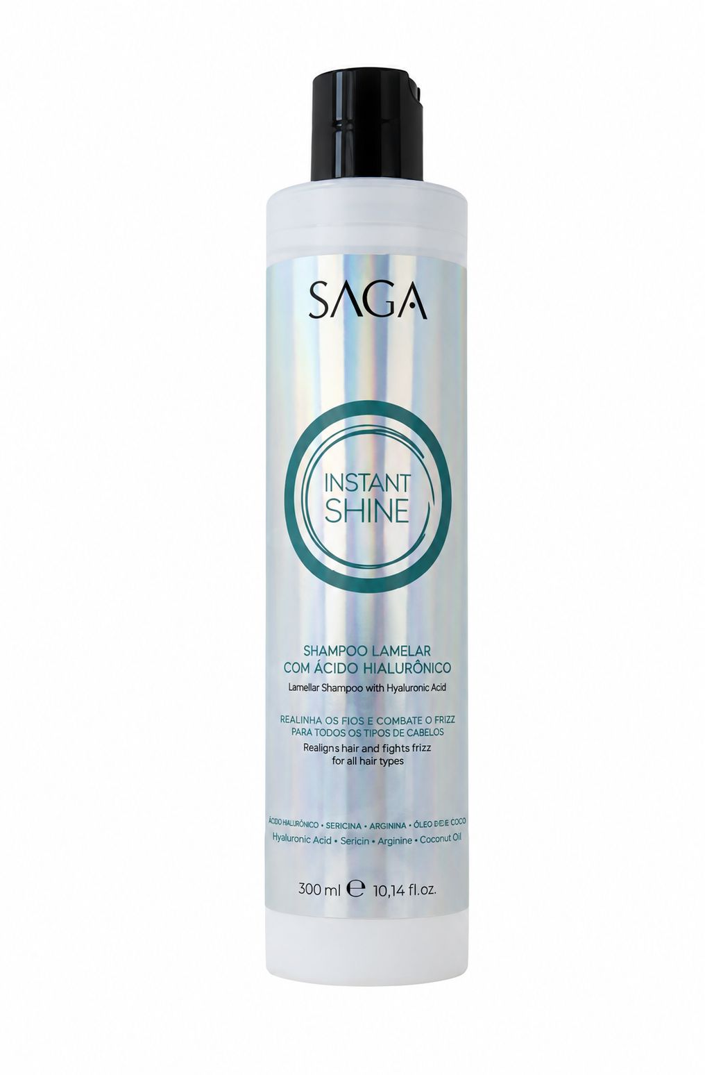 SAGA instant shine  champú reparador laminar con acido hialurónico 300