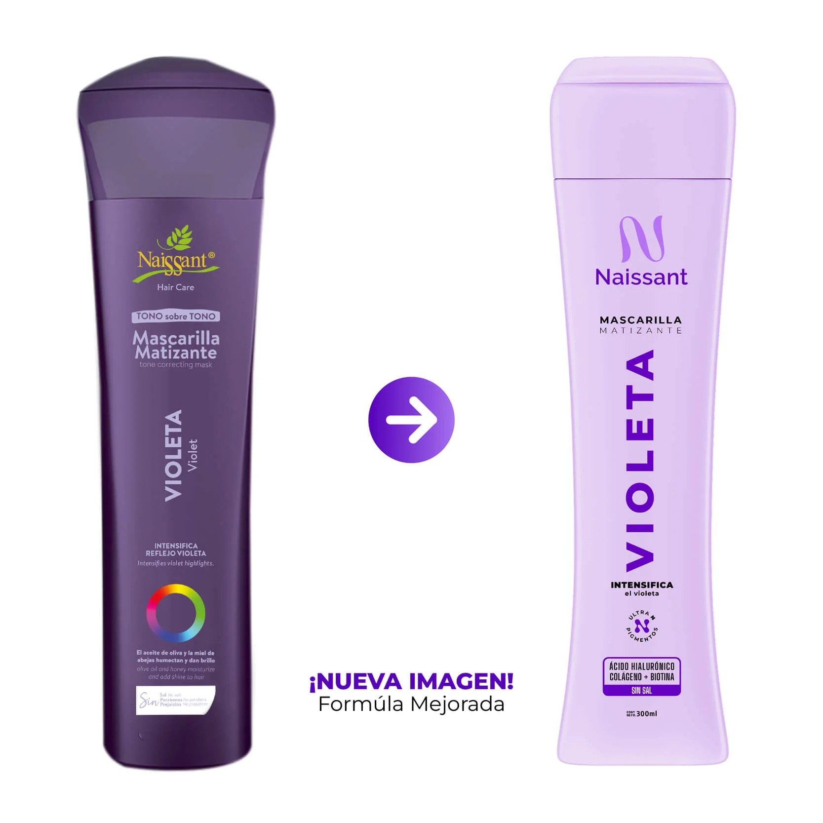 Naissant hair care tono sobre tono mascarilla matizante violeta 300ml