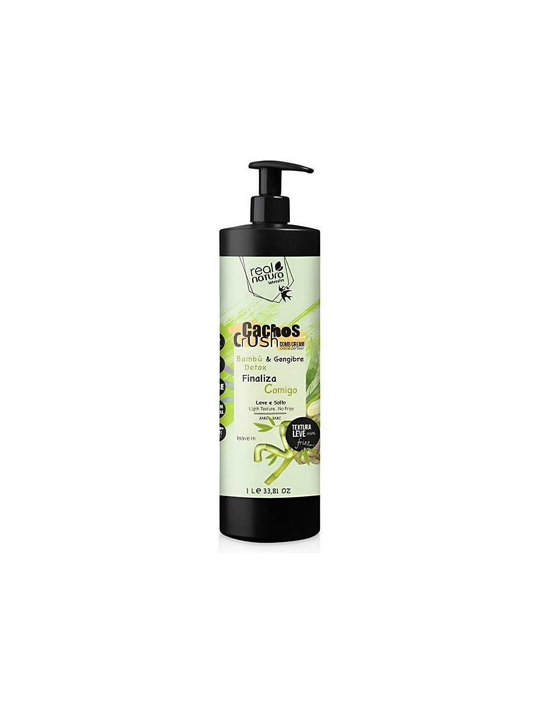 Real natura cachos crush crema de peinar bambú & jengibre  detox 1000ml