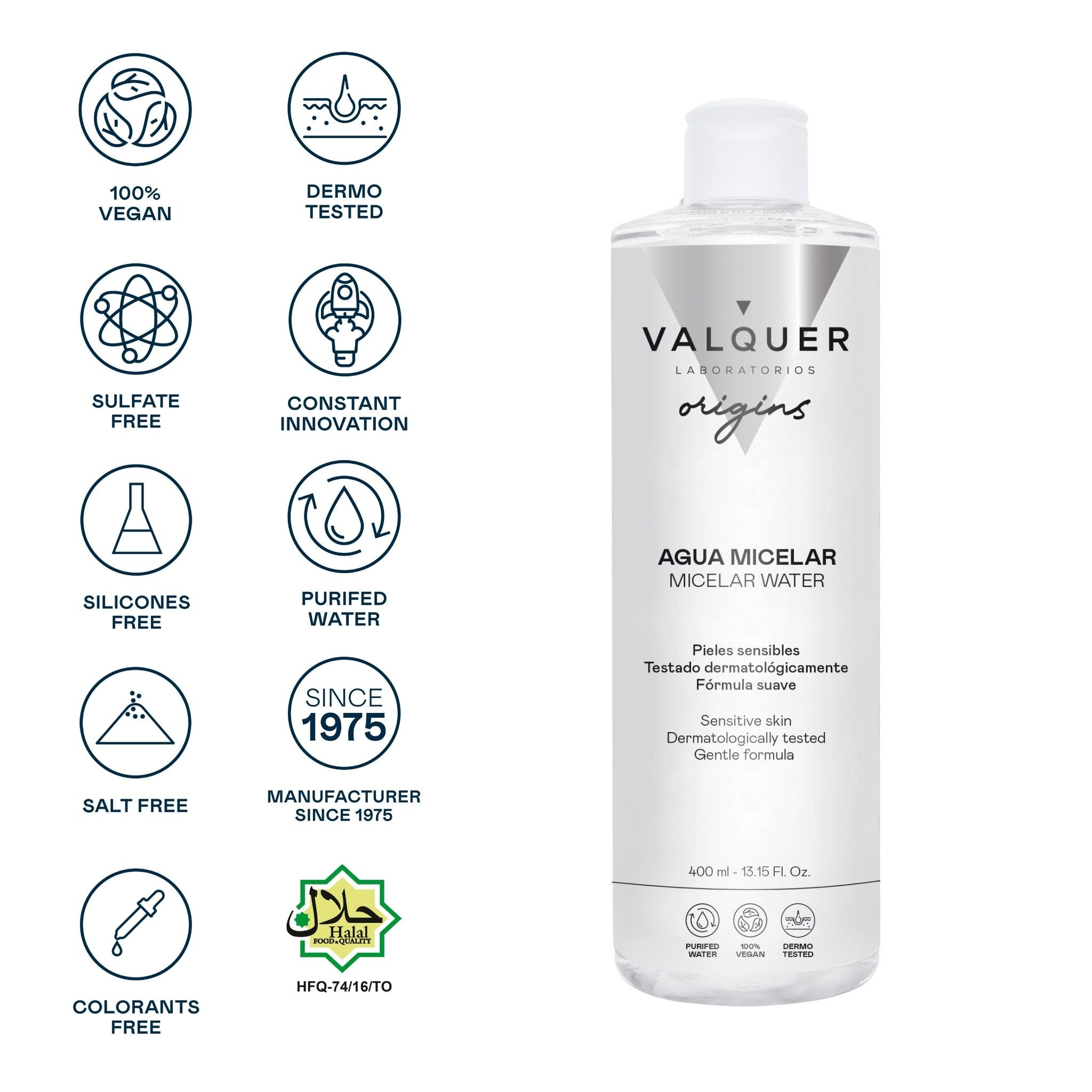 Agua Micelar para Pieles sensibles - Limpieza Suave y Eficaz Sin Perfume - 400 ml