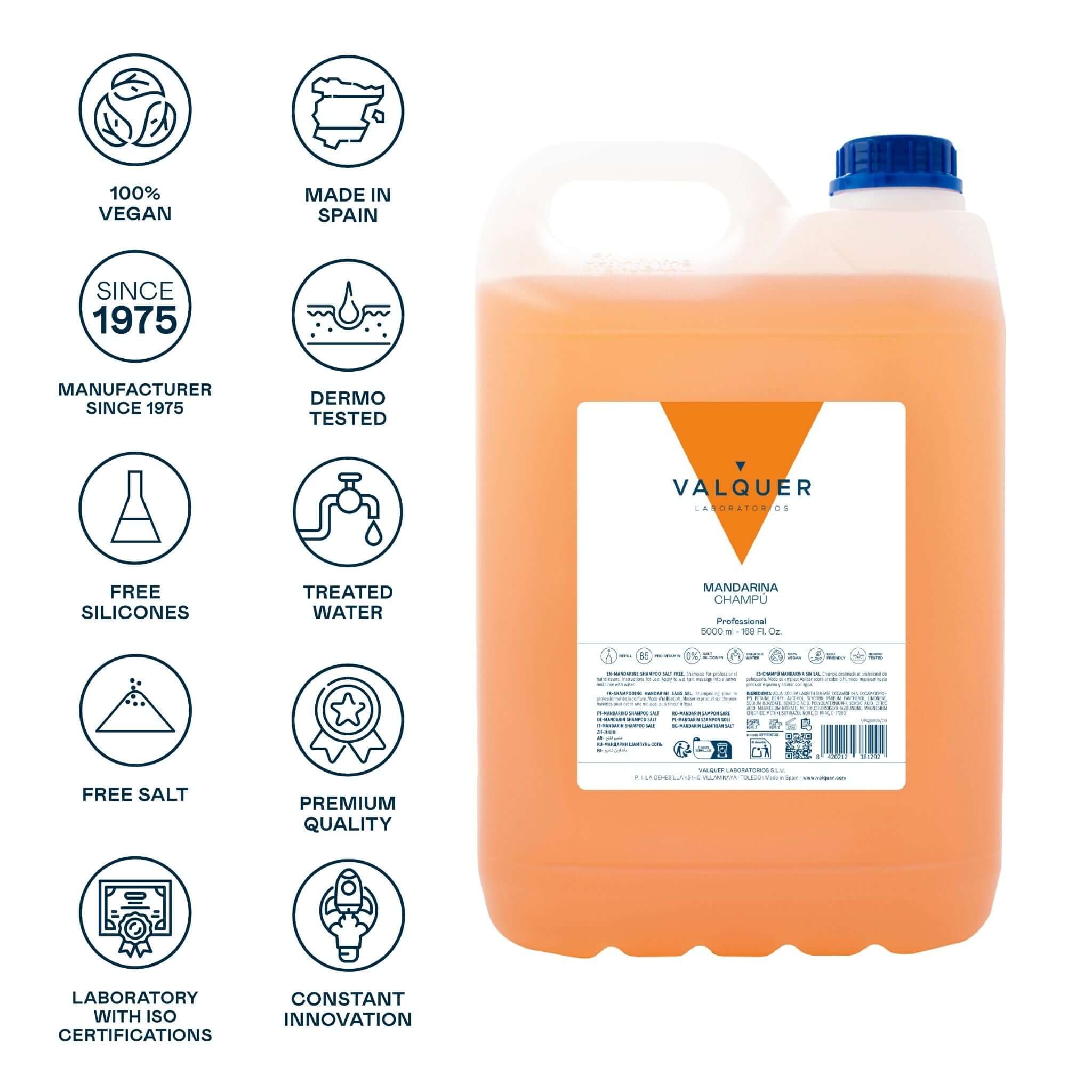 Champú mandarina sin sal - 5000 ml