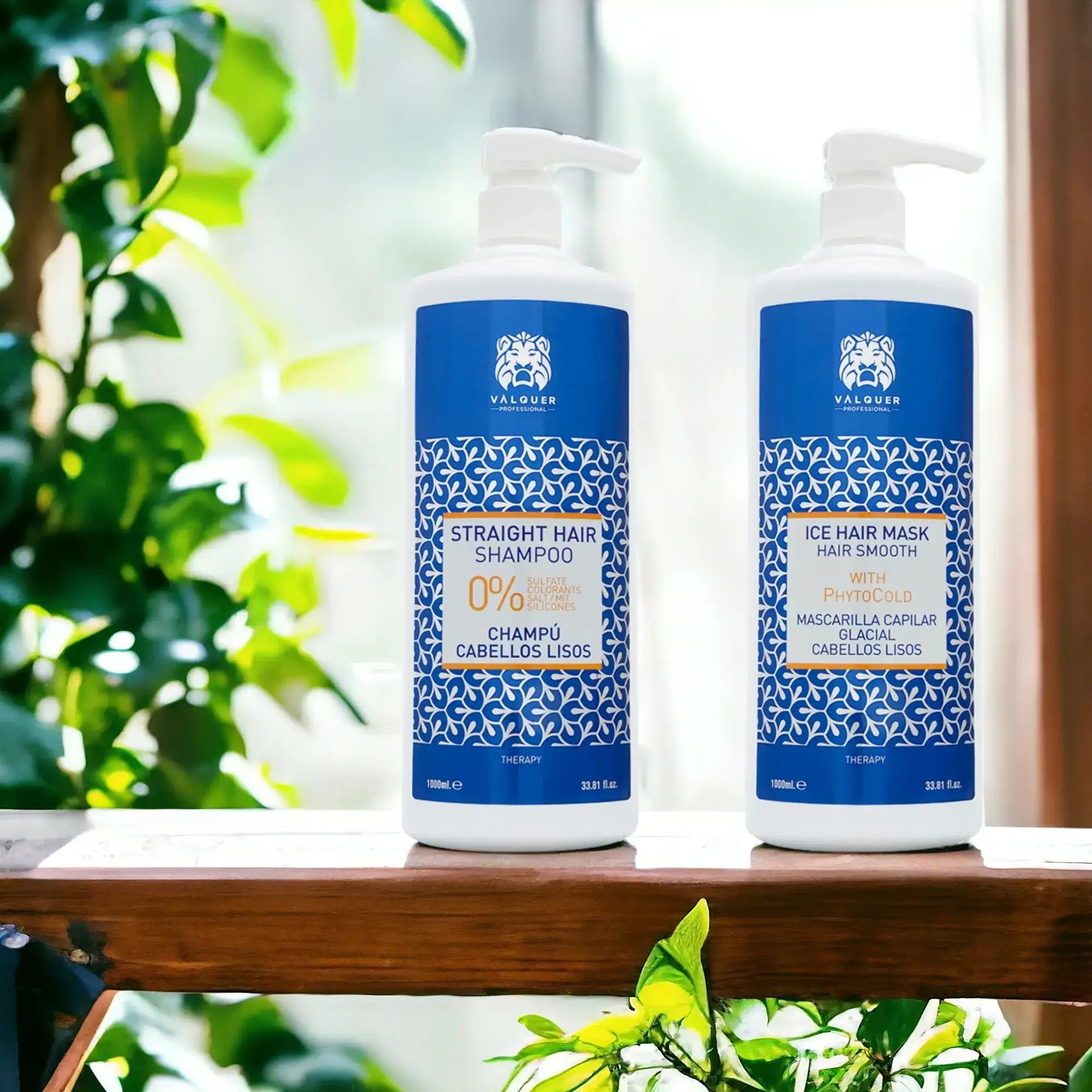 Pack para Cabellos Lisos - Champú y Mascarilla Capilar Glacial - 1000 ml + 975 ml