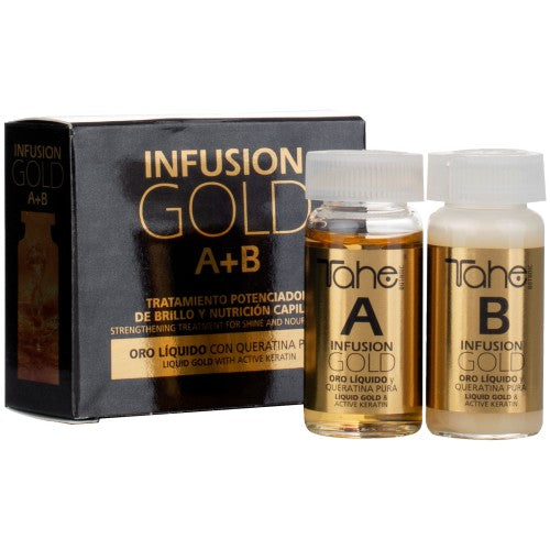 Tahe Potenciador De Brillo y Nutrición Capilar  Infusion A + B Gold 2 x 10ml