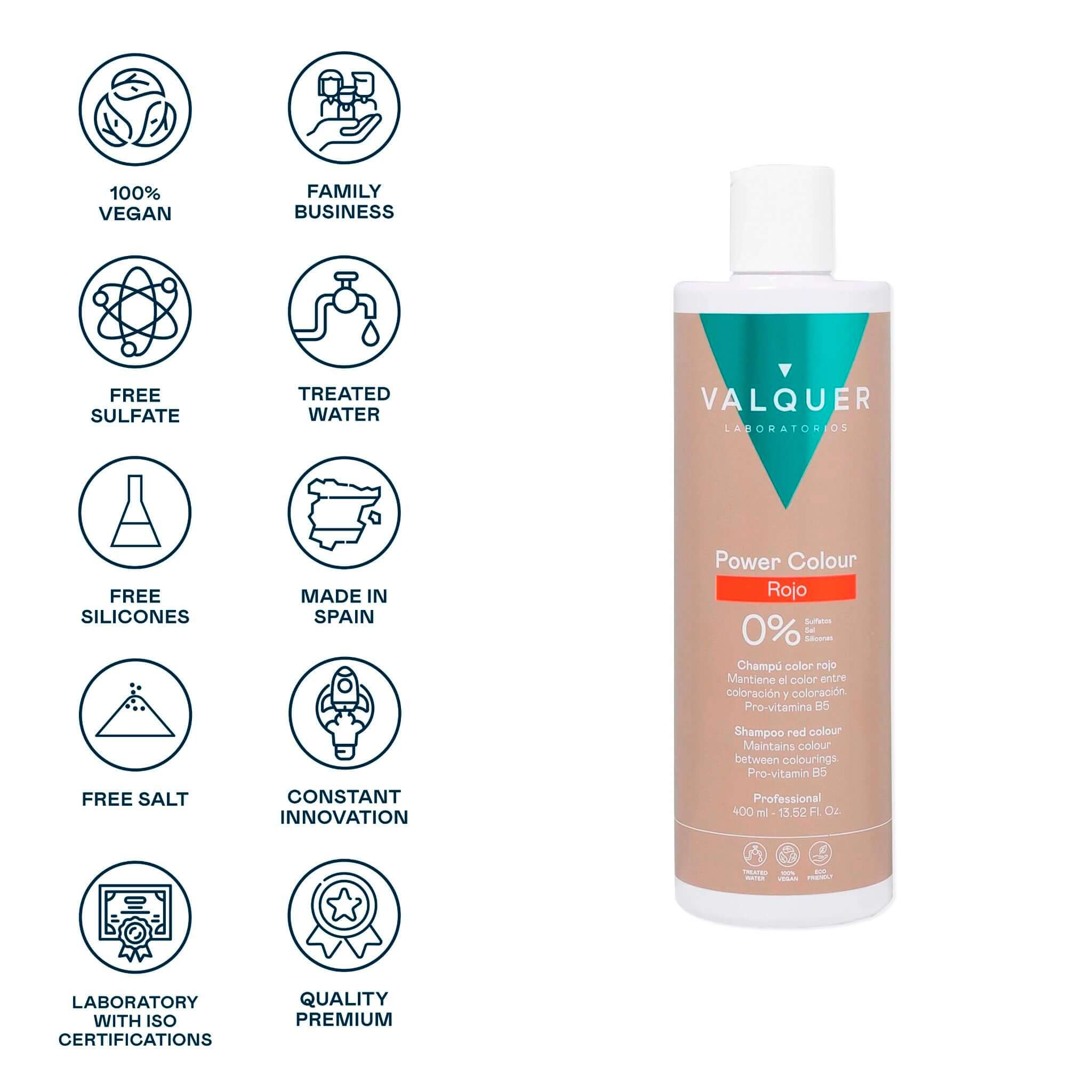 Champú color Rojo - Power Color - 400 ml