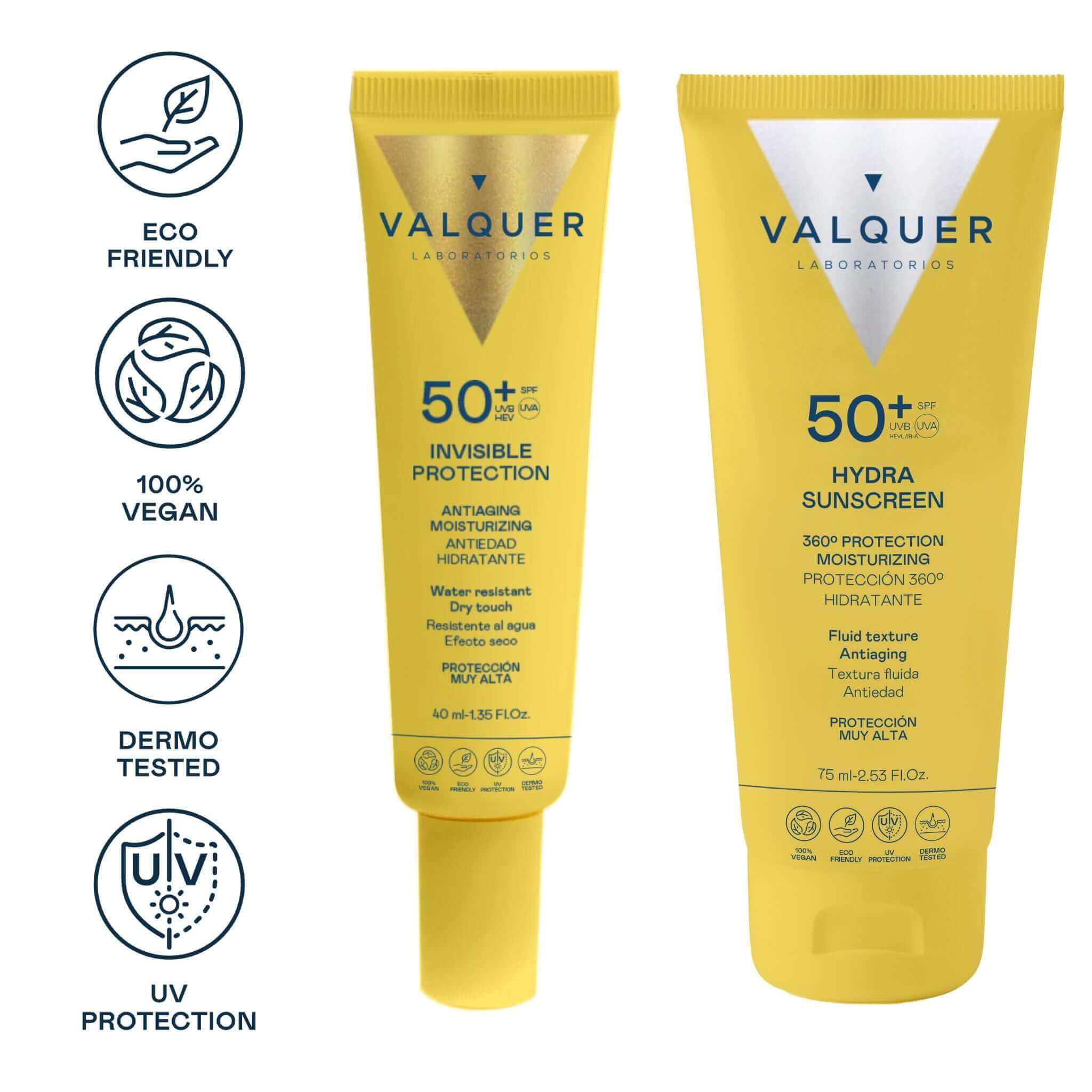 Pack Solar Facial Invisible Protection e Hydra Sunscreen SPF 50+ - 115 ml