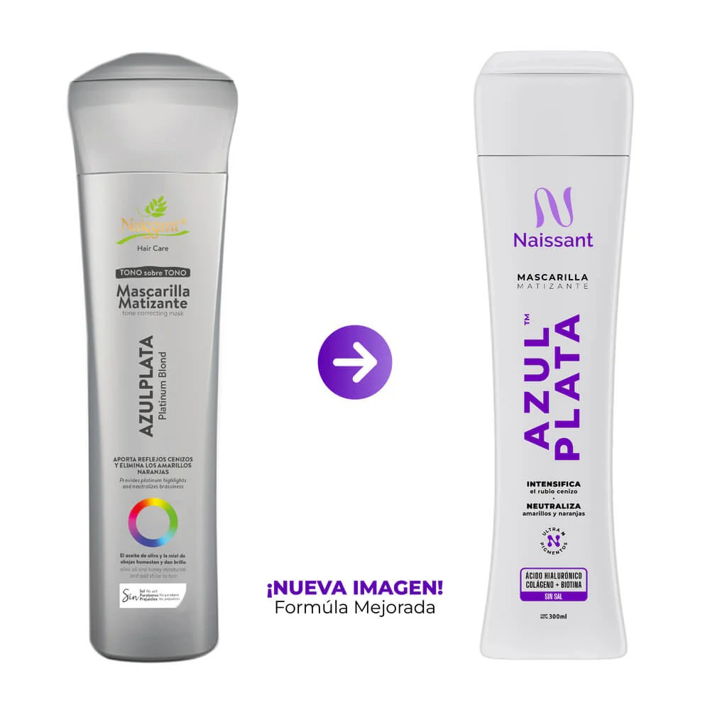 Naissant hair care tono sobre tono mascarilla matizante azul plata 300ml