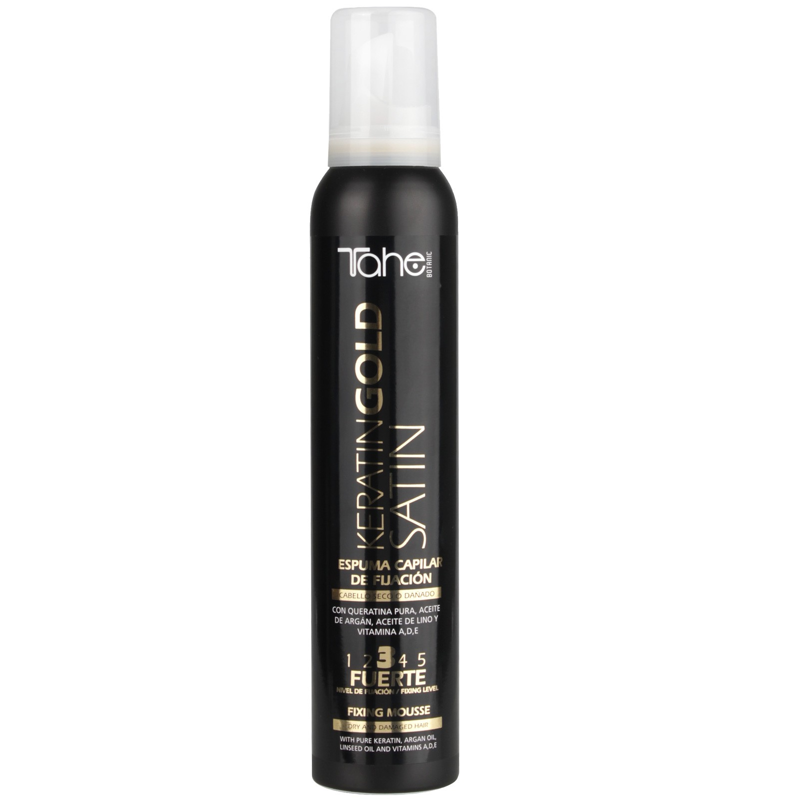 Tahe Keratin gold sain espuma de fijación 3 fuerte 200ml