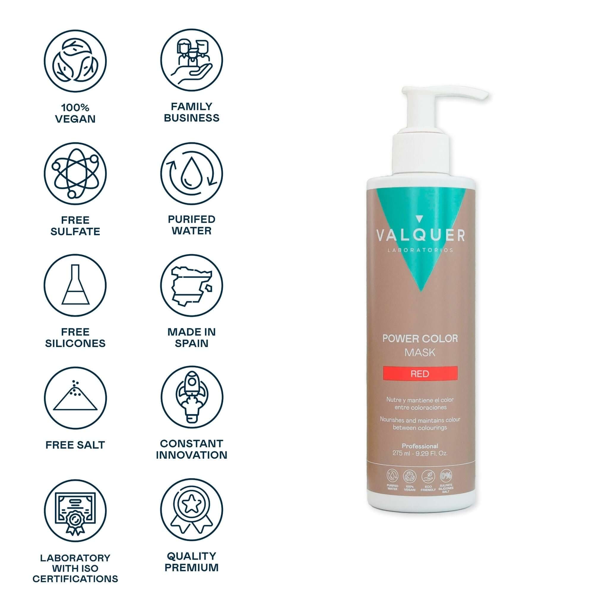 Mascarilla color Rojo - Power Color - 275 ml