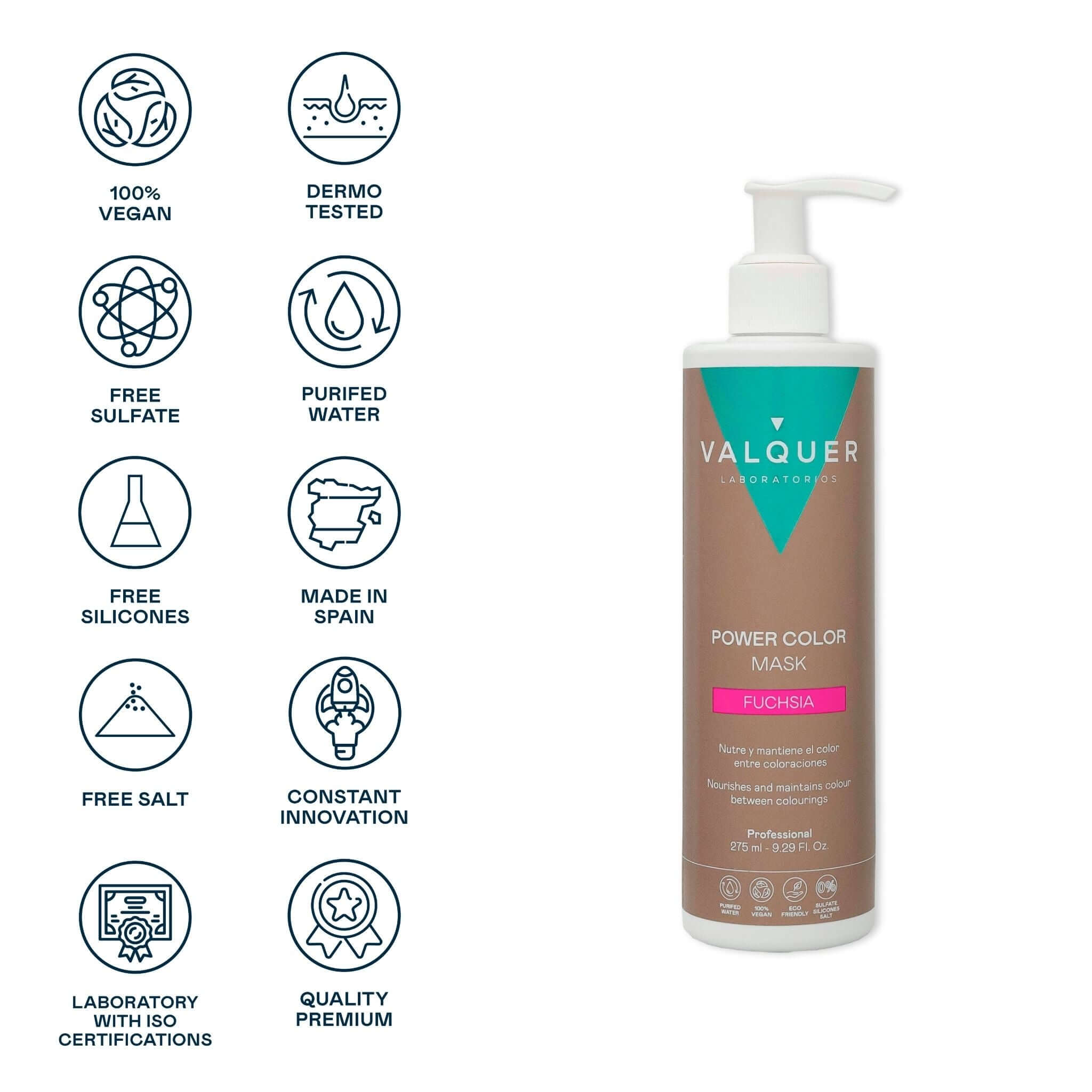 Mascarilla color Fucsia / Rosa - Power Color - 275 ml