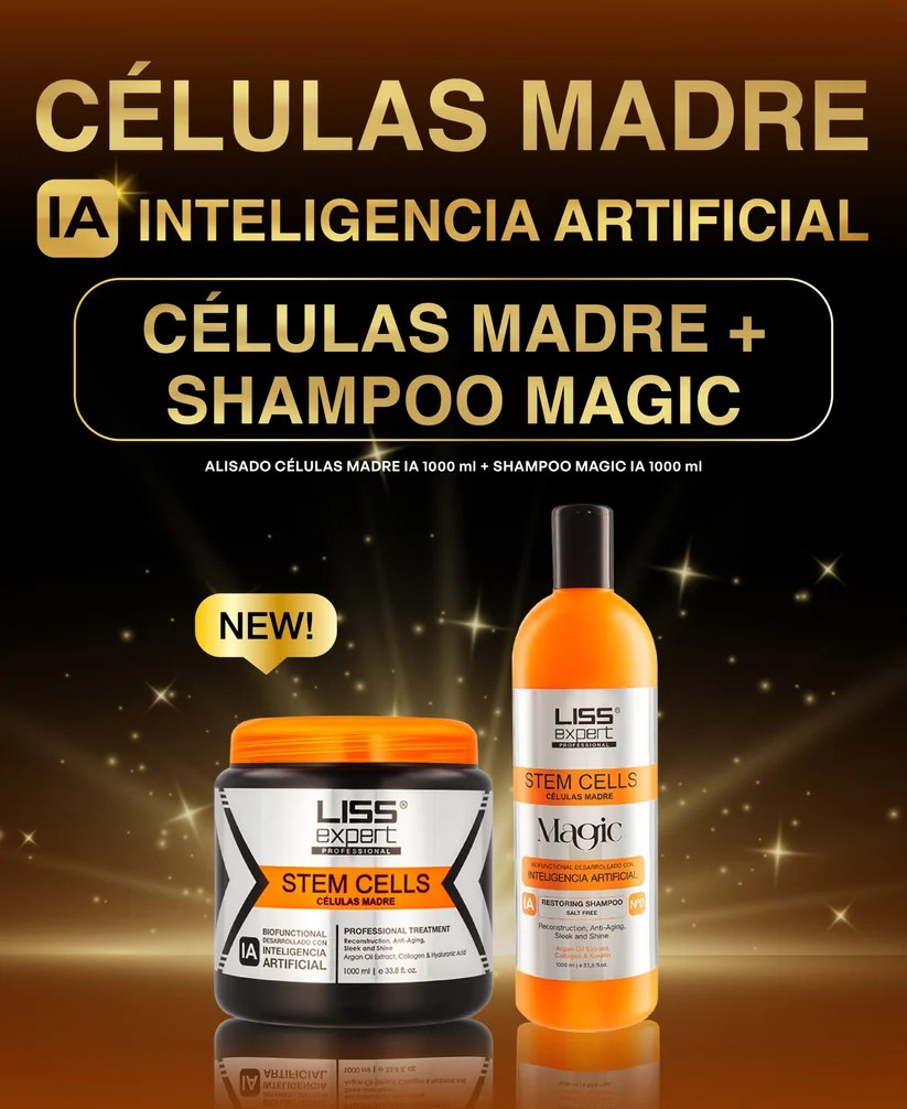 LISS EXPERT PROFESIONAL Alisado Células Madre + Shampoo Magic Litro