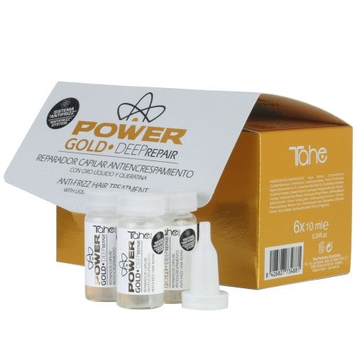 Tahe Botanic Power Gold Tratamiento capilar de reparación profunda anti-encrespamiento 6x10ml