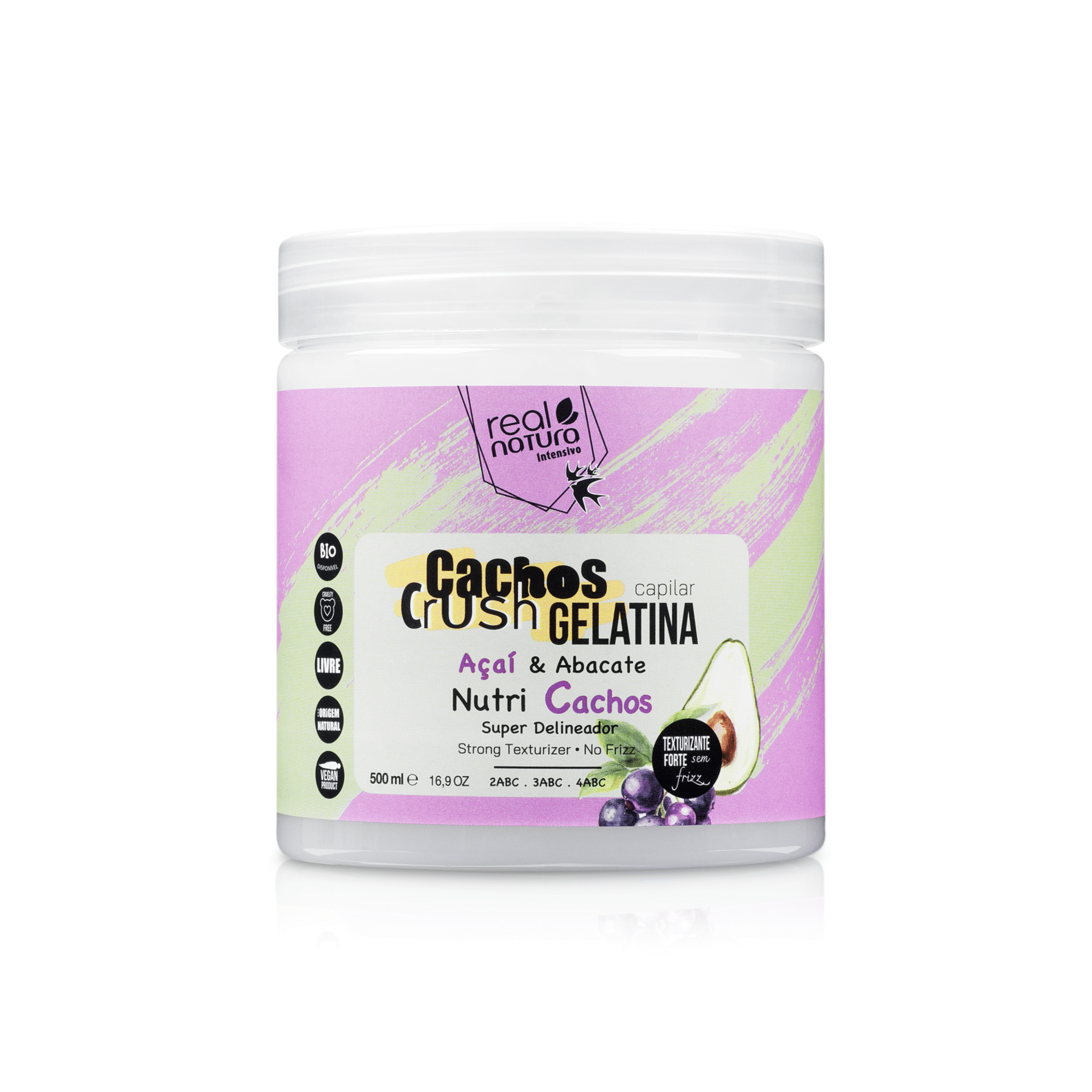 Real natura cachos crush gelatina capilar acai y aguacate 500ml
