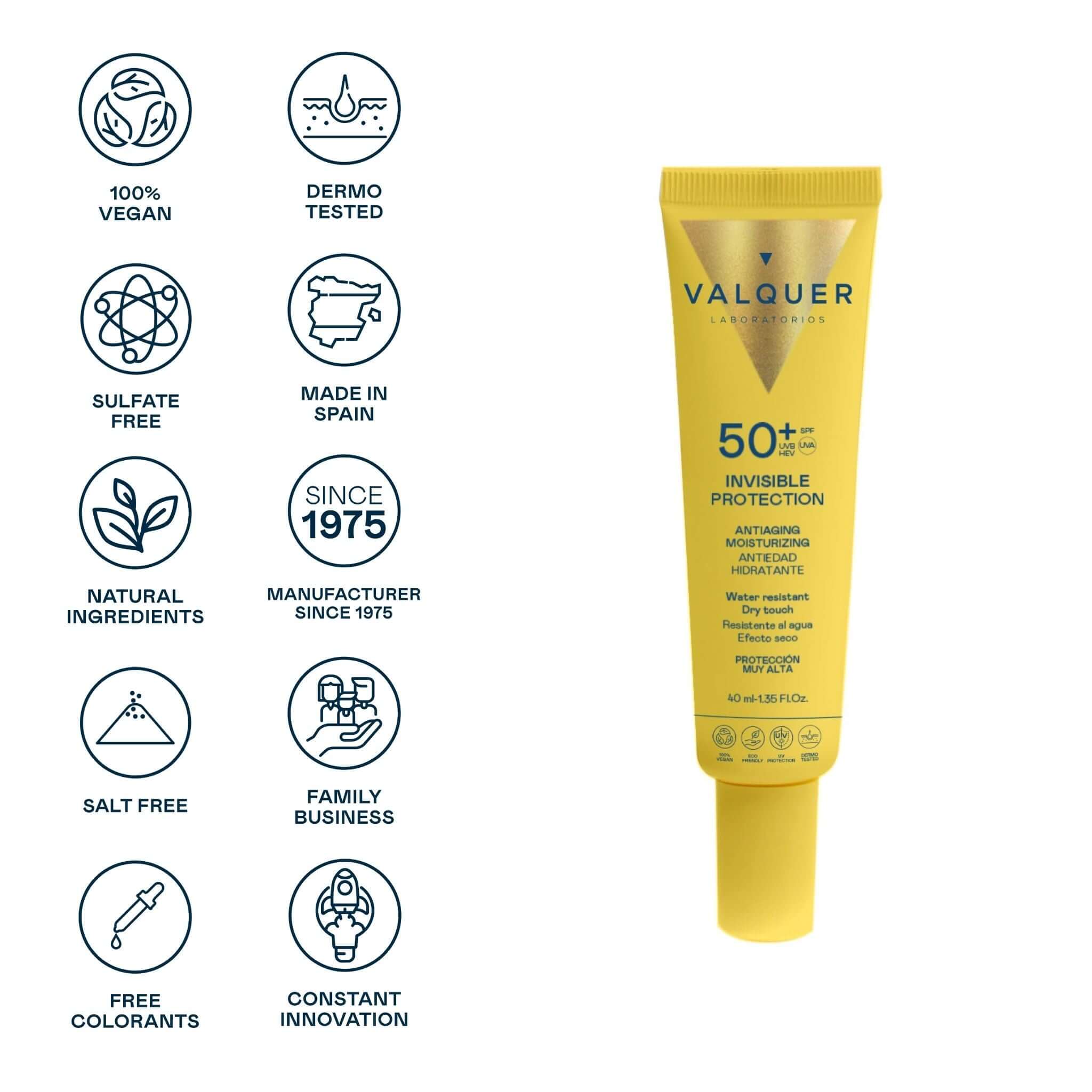 Sérum Facial Invisible Protection SPF 50+ Antiedad e Hidratante - 40 ml