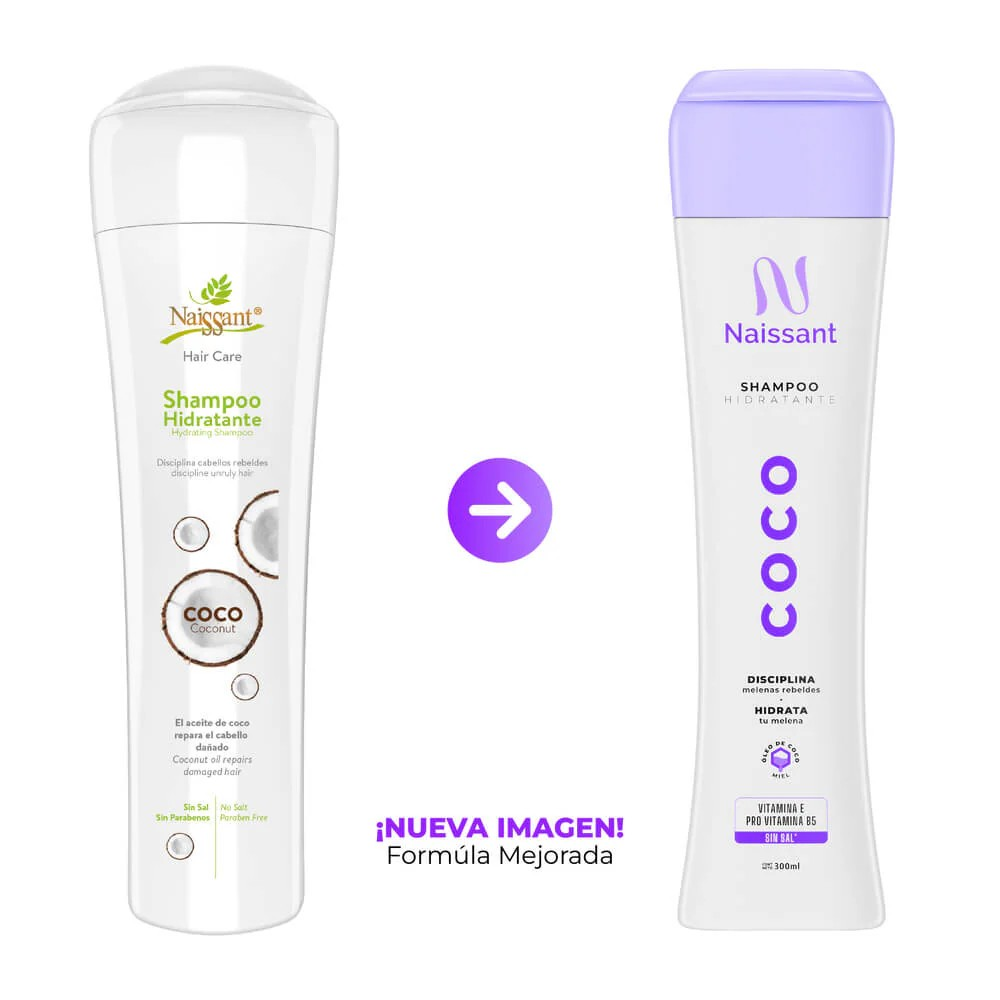 Naissant champú hidratante reparador de coco 300ml