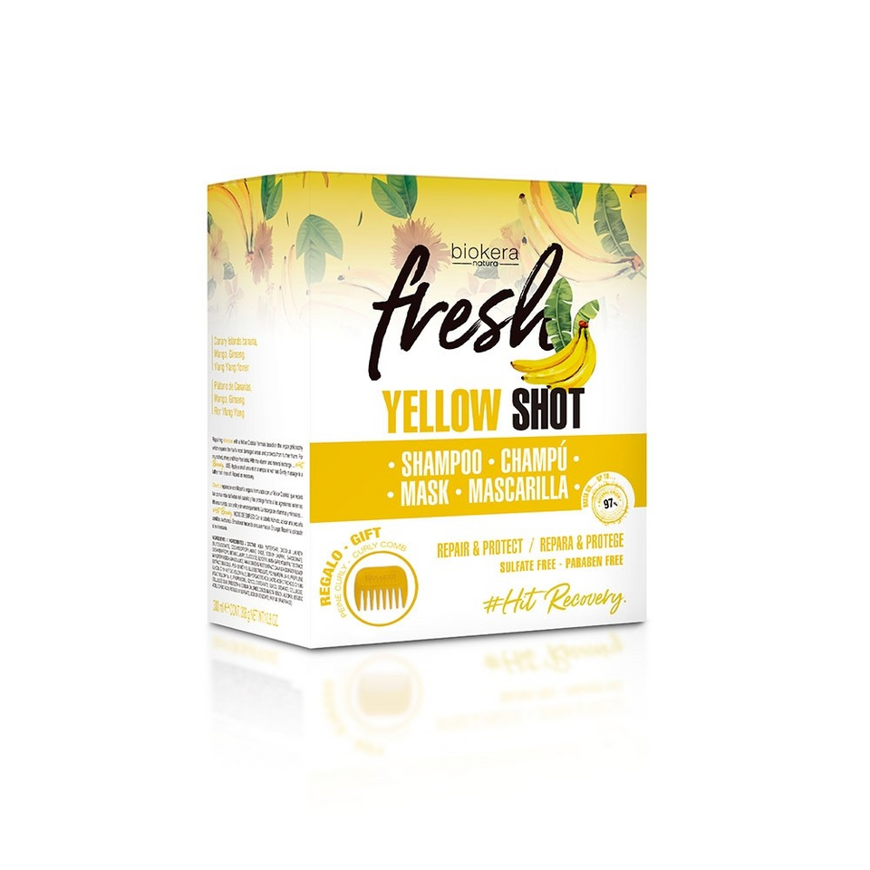 Salerm cosmetics pack biokera yellow shot champú+mascarilla 300x250ml