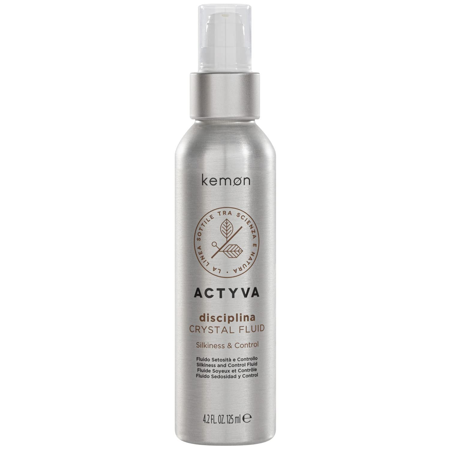 Kemon actyva disciplina crystal fluid Fluido disciplinante para el cabello rebelde 125ml