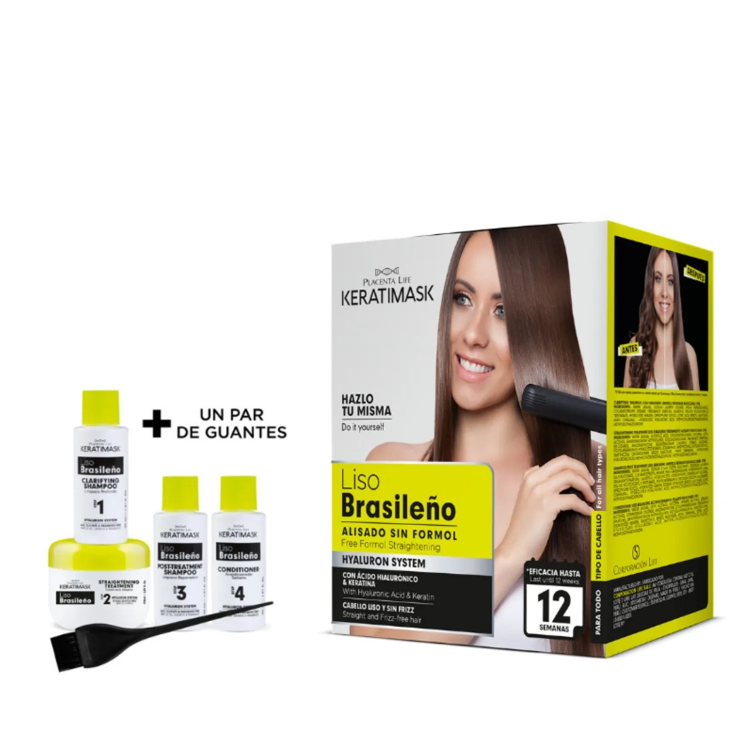 Placenta life keratinmask liso brasileño alisado sin formol