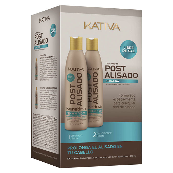 Tratamiento post alisado kativa champu + acondicionador 250ml